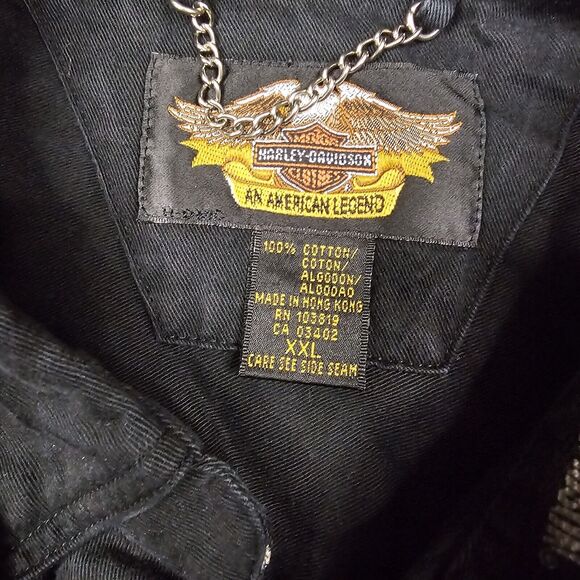 Vintage Harley Davidson Shirt XXL Embroidered Biker 90s Mechanic Racing Retro - Picture 7 of 13